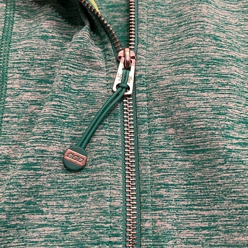 Dick’s LJ Black - low waist zip up workout jacket with hood teal and lime - S - Picture 6 of 12